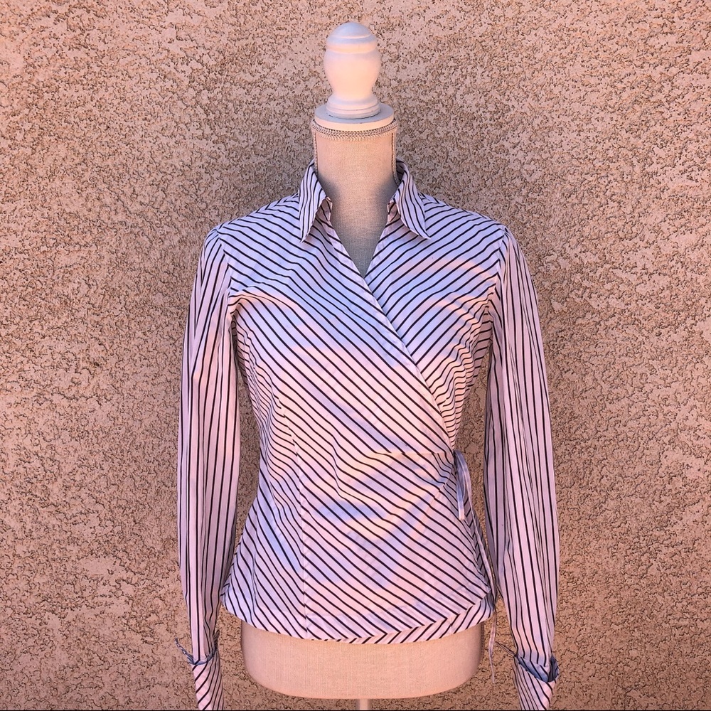 Loft Striped Wrap Top